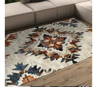 BYLEEHOMED Area Rug Machine Washable Non-slip Low Pile Print Pattern Western Carpet for Living Room Bedroom Entryway Tribal Series 100x150cm