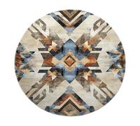 BYLEEHOMED Aztec Circle Rugs 180 cm For Bedroom Rustic Southwest Washable Non Slip Home Decor Retro Abstract Geometric Round Carpet for Apartment