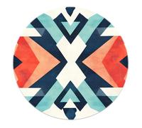 BYLEEHOMED Boho Geometry Round Rug 180 cm Soft Low Pile Nonslip Floor Mat Southwest Native Western Aztec Rustic Artistic Circle Carpet for Apartment