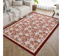 BYLEEHOMED Boho Pink Floral Rug 160x200cm Cute Flowers Washable Ultra-Thin Non Slip Preppy Style Carpet for Dorm Room College Students Playroom