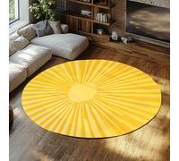 BYLEEHOMED Boho Washable Circle Rug for Classroom Orange Sun Pattern Soft Low Pile Floor Carpet Nonslip Rug for Nursery Bedroom Playroom 180 cm