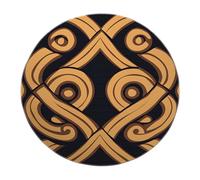 BYLEEHOMED Brown and Black Round Rug 60 cm Washable Vintage Celtic Knotwork Circle Carpet Non-slip Tribal Totem Area Rugs for Office Dining Room