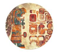 BYLEEHOMED Entrance Round Rug 60 cm Southwest Native American Small Circular Rug Boho Aztec Rustic Washable Non Slip Floor Carpet for Front Door