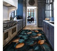 BYLEEHOMED Fallen Leaves Rugs 140x200cm Living Room Vintage Fall Leaf Pattern Autumn Farmhouse Non Slip Machine Washable Carpet for Bedroom Decor