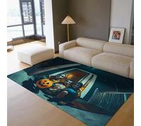BYLEEHOMED Funny Halloween Door Mat Cute Ghost Trick or Treat Rug for Home Non-slip Backing Entrance Low Profile Welcome Mat for Home Decor 180x240cm