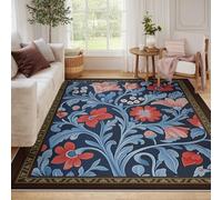 BYLEEHOMED Japanese Rug 80x150cm Flowers Elegant Boho Traditional Botanical Soft Comfortable Carpet for Home Hallway Bedroom Decor Non Shedding