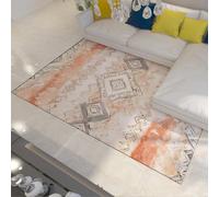 BYLEEHOMED Kitchen Rugs 60x90cm Non Slip Washable Vintage Distressed Boho Low-Pile Soft Office Rustic Tribal Print Modern Indoor Entry Floor Mat for Entryway