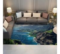 BYLEEHOMED Lake Mountain Landscape Area Rugs 120x170cm Sky Nature Landscape Washable Non Slip Carpet for Living Room Bedroom Play Area Decor