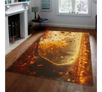 BYLEEHOMED Non-slip Kitchen Rugs 120x160cm Autumn Botanical Maple Leaf Forest Design Rectangle Washable Thanksgiving Carpets for Dining Room