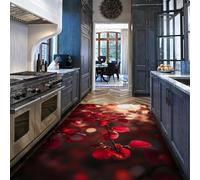 BYLEEHOMED Romantic Autumn Scenery Rug for Living Room Red Leaves Branch Design Washable Non-slip Carpet for Classroom Dorm Entryway Office 200x300cm