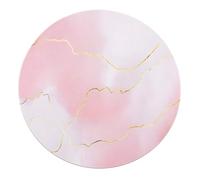 BYLEEHOMED Soft Pastel Pink Gradient Marble Circle Area Rug 90 cm Fluid Abstract Waves Art Non Slip Round Rugs for Living Room Girls Bedroom