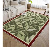 BYLEEHOMED Washable Area Rug for Living Room Green Botanical Flourishing Vines Non-slip Stain Resistant Boho Carpet for Dining Room Office 180x270cm