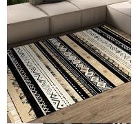 BYLEEHOMED Western Boho Carpet for Bedside Abstract Geometric Stripes Aztec Non Slip Low Pile Floor Carpet for Indoor Bedroom Dining Room 150x210cm