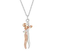 Bylesary Couples Hug Chain Loving Hug for Couples Woman Man Personality Abstract Character Dance Partner Pendant Necklace Day Gifts, Zinc, No Gemstone