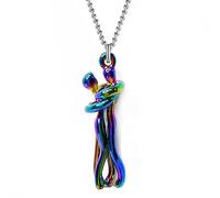 Bylesary Couples Hug Chain Loving Hug for Couples Woman Man Personality Abstract Character Dance Partner Pendant Necklace Day Gifts, Zinc, No Gemstone