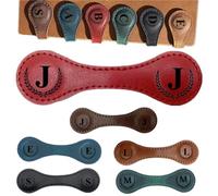 BYLIDRIM Personalized Magnetic Leather Initial Bookmark, 26 Letters Customized Multi-Functional for Women, Teachers, Book Lovers (J, Red)