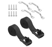 bylikeho 1" x 48"(4ft) Battery Tie Down Strap,Car Accessories Cooler Tie Down Strap Kit with Stainless Steel Cam Buckle Mounts and SS Screws,Battery Box Hold-Down Strap for Boats,Trailer,Luggage Belt