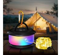 Bylitodt Camping String Lights, Retractable 32.8FT Rechargeable Fairy Light