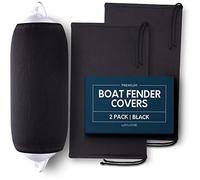 Byllstore Black Premium Boat Fender Cover Polyester - Fits Taylor Made, Big B, Hull-Gard & Super Gard Cover - Several Sizes (8" x 22", 2)