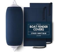 Byllstore Boat Fender Covers | 1, 2 & 4 Packs | 6" x 18", 8" x 22" and 9" x 26" | Navy Blue Bumper Covers | Polyester (6" x 18", 2-pack)