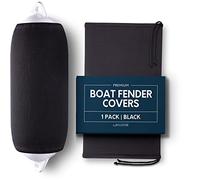 Byllstore Boat Fender Covers | 6″ x 18″, 8″ x 22″, 9″ x 26″, 10″ x 26″ & 12″ x 34″ | Black & Navy Blue | 1, 2 & 4-Pack | Polyester (1-Pack, Black, 6″ x 18″)