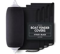 Byllstore Boat Fender Covers | 6″ x 18″, 8″ x 22″, 9″ x 26″, 10″ x 26″ & 12″ x 34″ | Black & Navy Blue | 1, 2 & 4-Pack | Polyester (4-Pack, Black, 12″ x 34″)