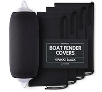 Byllstore Boat Fender Covers, Various Size Options Available, Black and Navy 1, 2 and 4 Pack, Polyester (4 Pack, Black, 10 x 26 Inch)