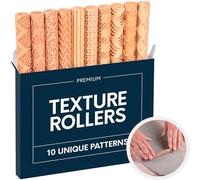 Byllstore Clay Texture Rollers | 10-Pack | 5 in x 0.65 in | Premium Pottery Tools