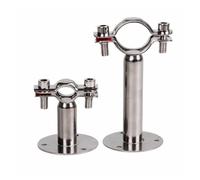 BYLSAGWHT 1PCS 12mm-89mm Tube O/D Stainless Steel Pipe Clamp Clip Support Bracket With Base Plate Pole Length 50mm/100mm/150mm(25-27mm L50mm)