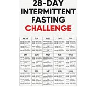 BYLSAGWHT 28 Day Intermittent Fasting Meal Plan Chart Funny Metal Sign for Home Kitchen Gym Wall Decor 8 X 12 in
