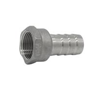 BYLSAGWHT 3/4" BSP Female Thread x 20mm Hose Barb Tail 304 Stainless Steel Hex Hose Nipple Barbed Pipe Fitting Connector For Water Oil Air