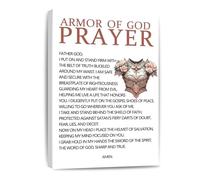 BYLSAGWHT Armor of God Canvas Wall-Art - Ephesians 6:10-18 Scripture Print, Christian Religious Prayer Decor for Church, Home Office and Prayer Room Inspiration(Framed,12x18inch(30x45cm))