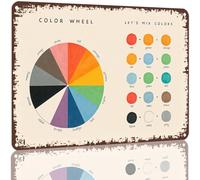 BYLSAGWHT Educational Color Wheel Metal Sign Aluminum Mixing Chart Poster for Art Classroom Studio Wall Decor Artist Essential Tool Reference 8 X 12 inch