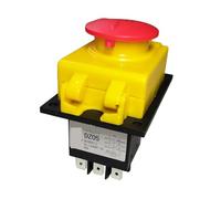 BYLSAGWHT Emergency Stop Switch DZ05 Waterproof Electromagnetic Pushbutton Switches Three Phase 400V 10A 7Pins Magnetic Switch with Emergency Stop Cover