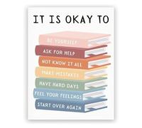 BYLSAGWHT For Kids and Teens - It’s Okay to Not be Okay Encouraging Wall Art Poster, Educational Decor(Unframed,08x12inch(20x30cm))