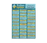 BYLSAGWHT Minimalist Python Cheat Sheet Poster Essential Coding Syntax Reference for Programmers Home Office Gift Idea(Framed,12x18inch(30x45cm))