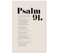 BYLSAGWHT Psalm 91 Canvas Print - “Under His Wings Refuge” Bible Verse Wall Art, Modern Christian Decor for Home, Office & Prayer Room(Unframed,12x18inch(30x45cm))