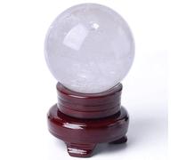 BYLSAGWHT Quartz Stone with Stand,Clear Crystal Ball Sphere for Decoration,White Round Gemstone for Magic/Photography/FengShui/Witchy Gifts,120mm/4.7in
