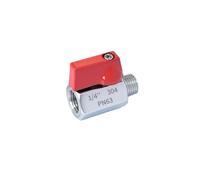 BYLSAGWHT Red Handle 1/8 1/4 3/8 1/2 Female Male 304 Stainless Steel Ball Valve Homebrew(1l4 BSP F-M)