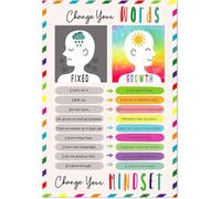 BYLSAGWHT Teacher Must Haves: Growth Mindset Posters - Laminated Positive Sayings for Bulletin Board & Classroom Management(Unframed,08x12inch(20x30cm))