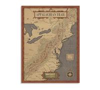 BYLSAGWHT Thru Hike Inspiration Map Appalachian Trail Poster Wall Decor for Hiker Gift Home Office(Framed,16x24inch(40x60cm))