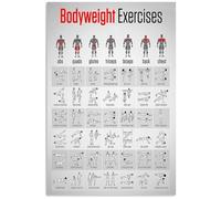 BYLSAGWHT Vintage Exercise Knowledge Tin Sign - Bodyweight Workouts Chart, Motivational Wall Decor for Home Club, Office, or Restaurant(Unframed,12x18inch(30x45cm))