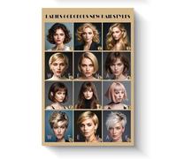 BYLSAGWHT Womens Hairstyle Guide Modern Haircuts Chart Canvas Wall-Art Print for Salon Decor Hairdresser Reference Stylist Gift(Framed,12x18inch(30x45cm))