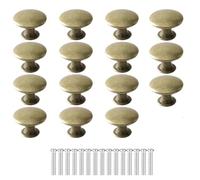 BYLXSSIHLM 15PCS 30MM Vintage Bronze Style Round Knobs Bronze Round Furniture Door Knobs Antique Brass Door Knob with Screws for Drawer Wardrobe Closet Bedside Table Cupboard