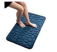 BYLYUIVN Bathroom mat Cobblestone Embossed Bathroom Bath Mat Non-slip Carpets In Wash Basin Bathtub Side Floor Rug Shower Room Doormat Memory Foam Pad(Dark blue)