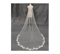 BYLYUIVN Veils Bridal Lace Appliques 3Meters Long 1.5M Wide Wedding Veil with Comb One Layer White Ivory Soft Tulle Bridal Veil Wedding Accessories(Ivory)