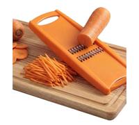 BYMALL Korean Carrot Grater Julienne Slicer, Vegetable Shredder for Carrots, Cabbage & Cucumber, Stainless Steel Blades, Dishwasher Safe, Compact Handheld Mandoline (Orange)