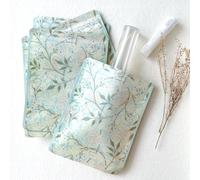 BYMARUE 5 Pack Paper Gift Bags with Zipper - Printed with Floral Pattern Design by William Morris | Food-Safe, Flat Pouch With Zipper, Matte Paper with Coated Interior (Green: Jasmine)