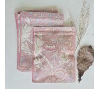BYMARUE 5 Pack Paper Gift Bags with Zipper - Printed with Floral Pattern Design by William Morris | Food-Safe, Flat Pouch With Zipper, Matte Paper with Coated Interior (Pink: Norwich)