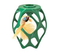 byMazy Floating Betta Cave, Hammock & Log with Frozen Food Feeder - Aquarium Swim-Through Hide for Betta & Gourami | Betta Play-Ground (Forest Green, Regular)